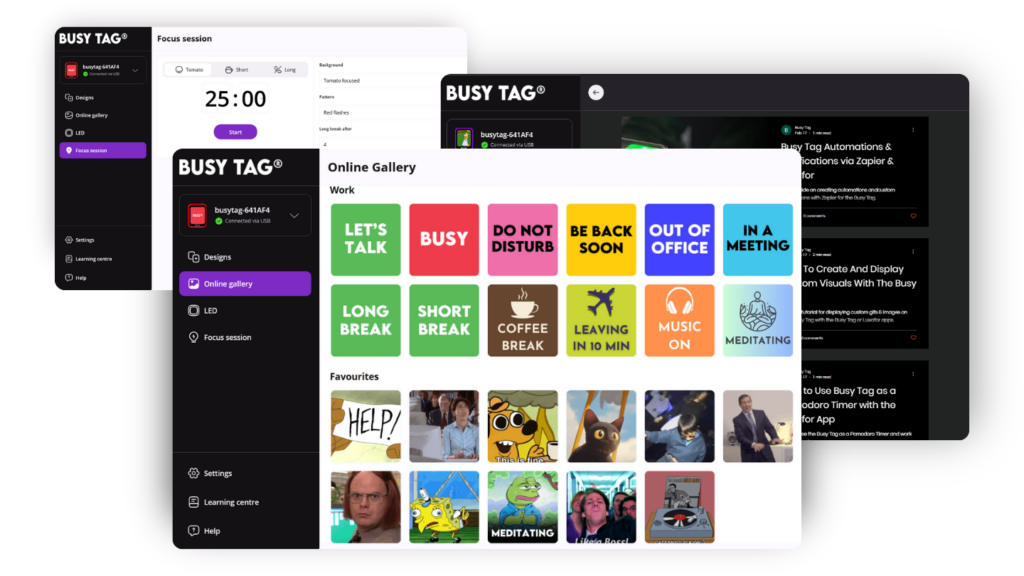 Busy Tag app LEARNING CENTER 1